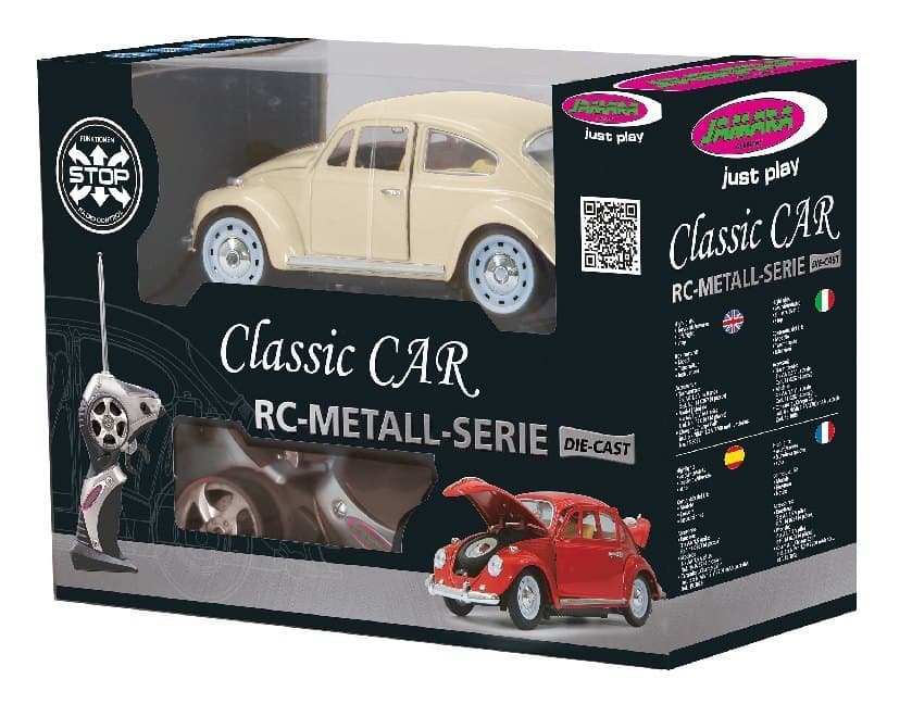 Jamara - Fahrzeug, VW Käfer 1:18 RC Die Cast creme weiß 40MHz