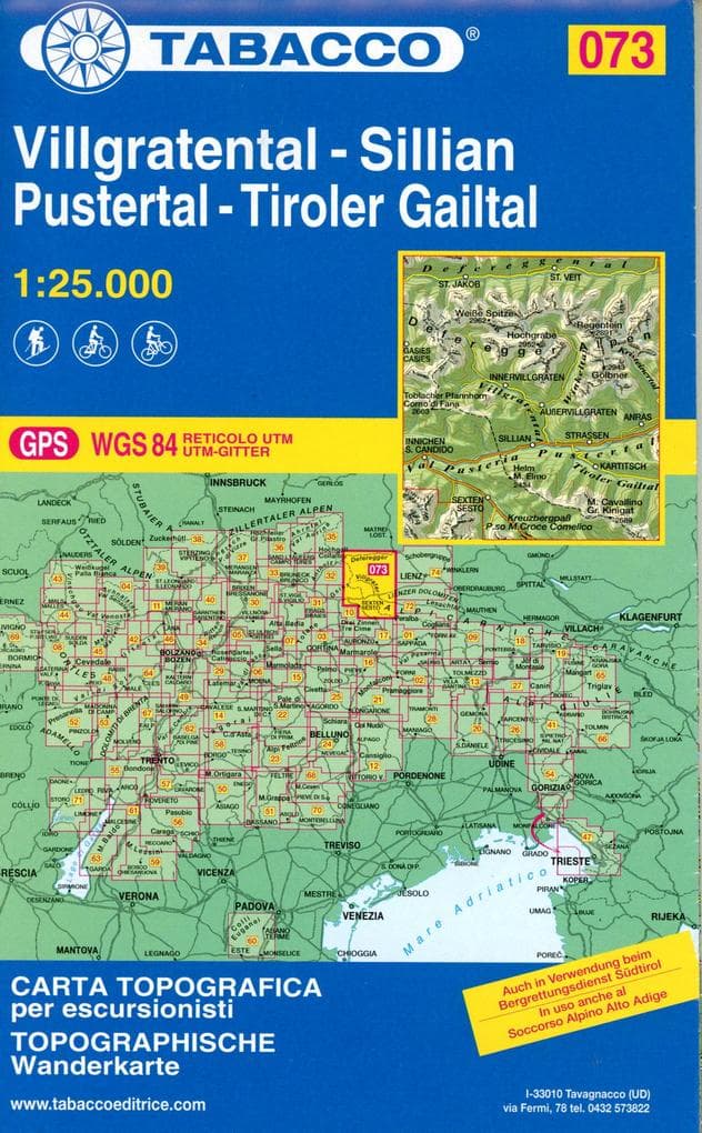 Wanderkarte 73 Villgratental-Sillian- Pustertal-Tiroler Gailtal 1:25 000