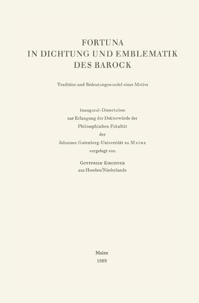 Fortuna in Dichtung und Emblematik des Barock