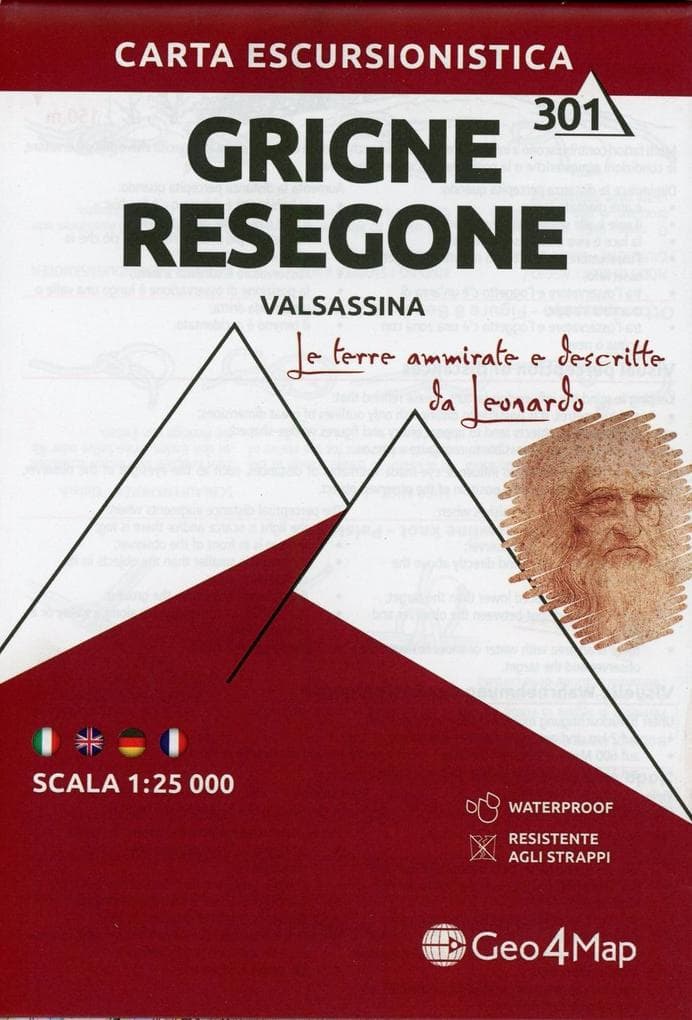 Carta escursionistica gruppo delle Grigne. Val Sassina-Monte Resegone. Scala 1:25.000. Ediz. italiana, inglese, tedesca e francese