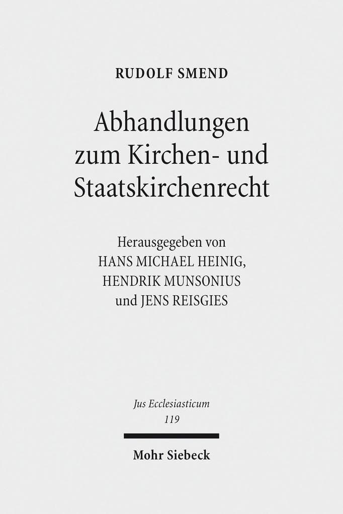 Abhandlungen zum Kirchen- und Staatskirchenrecht