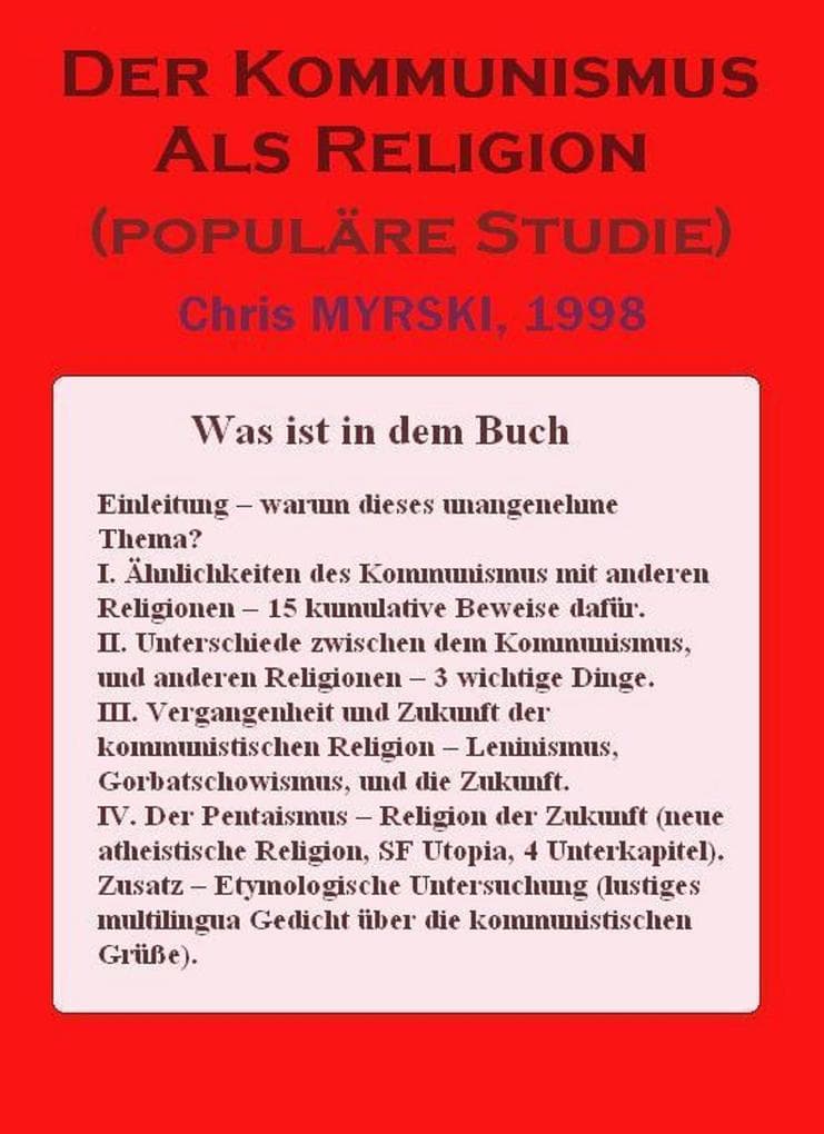 Der Kommunismus Als Religion (populäre Studie)