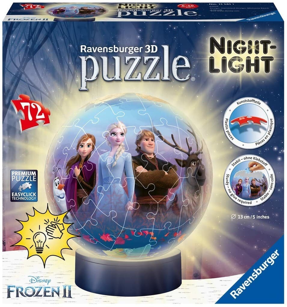 Ravensburger - 3D Puzzle-Ball - Nachtlicht - Frozen 2, 72 Teile