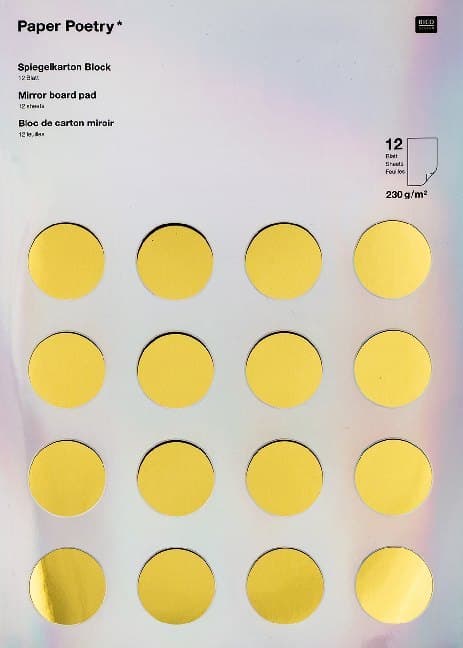 Spiegelkartonblock, Gold/Silber