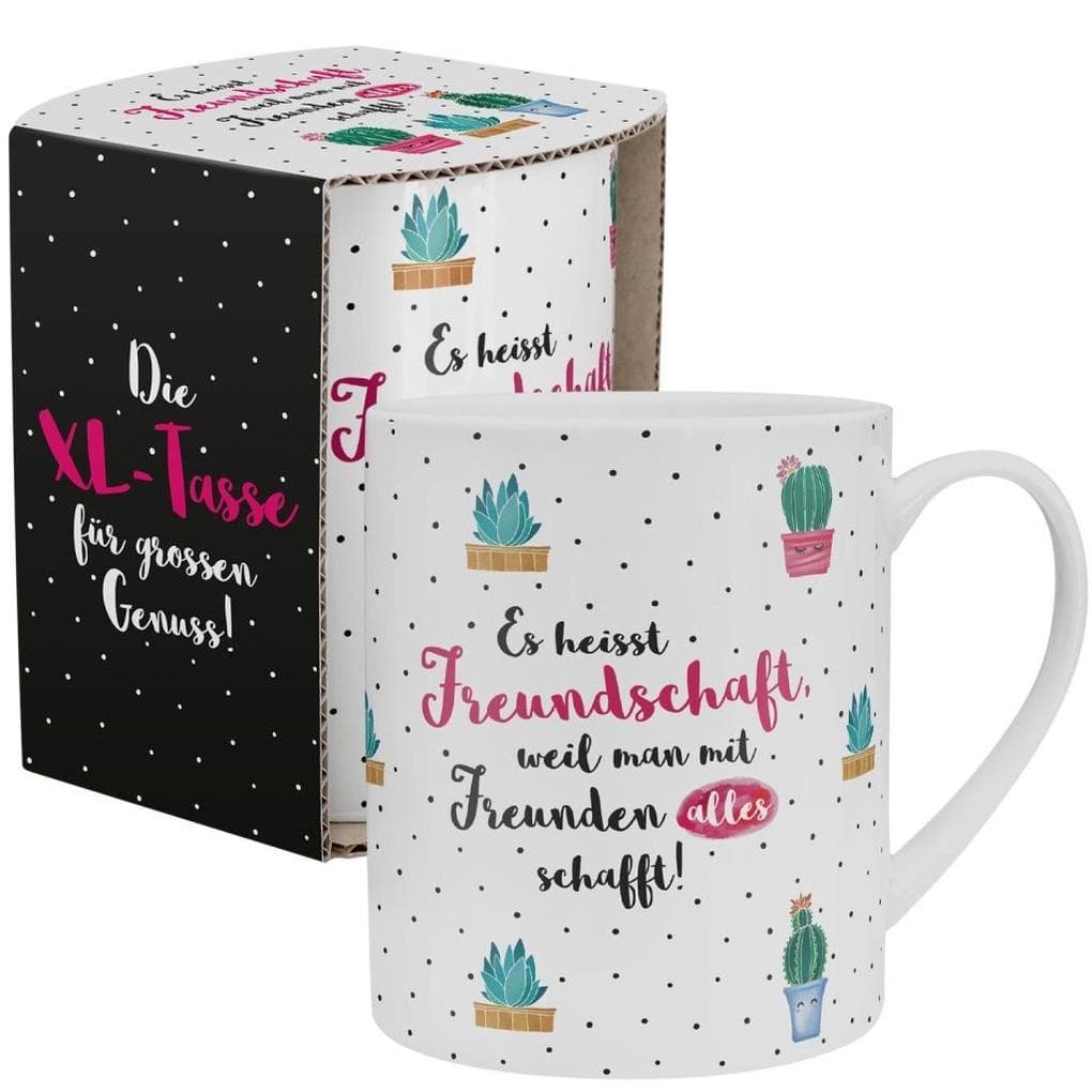 Die Geschenkewelt XL-Tasse 46215 "Es heisst Freundschaft, weil man mit Freunden alles schafft!"