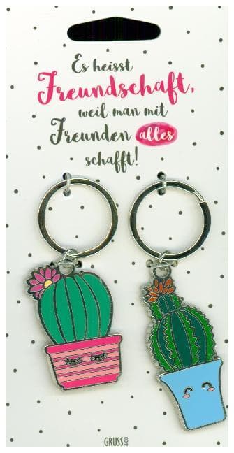 Schlüsselanhänger Set mit Kaktus "Freundschaft"