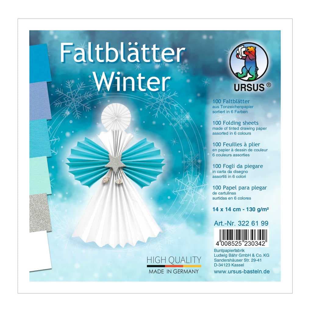 URSUS Faltblätter Faltblätter, Winter(130 g/m², 14 x 14 cm)