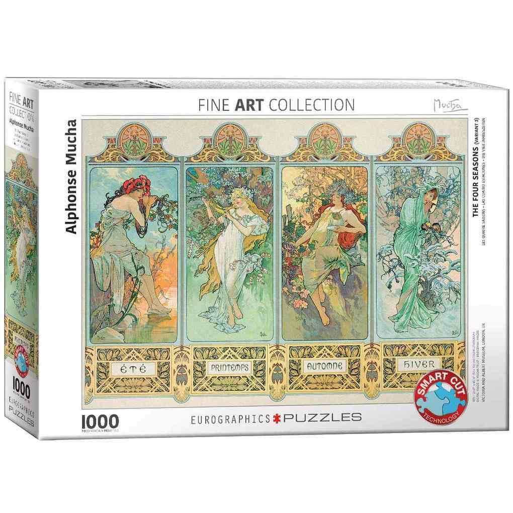 Eurographics 6000-0824 - Die vier Jahreszeiten von Alphonse Mucha , Puzzle, 1.000 Teile