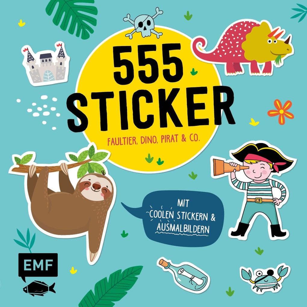 555 Sticker - Faultier, Dino, Pirat und Co.