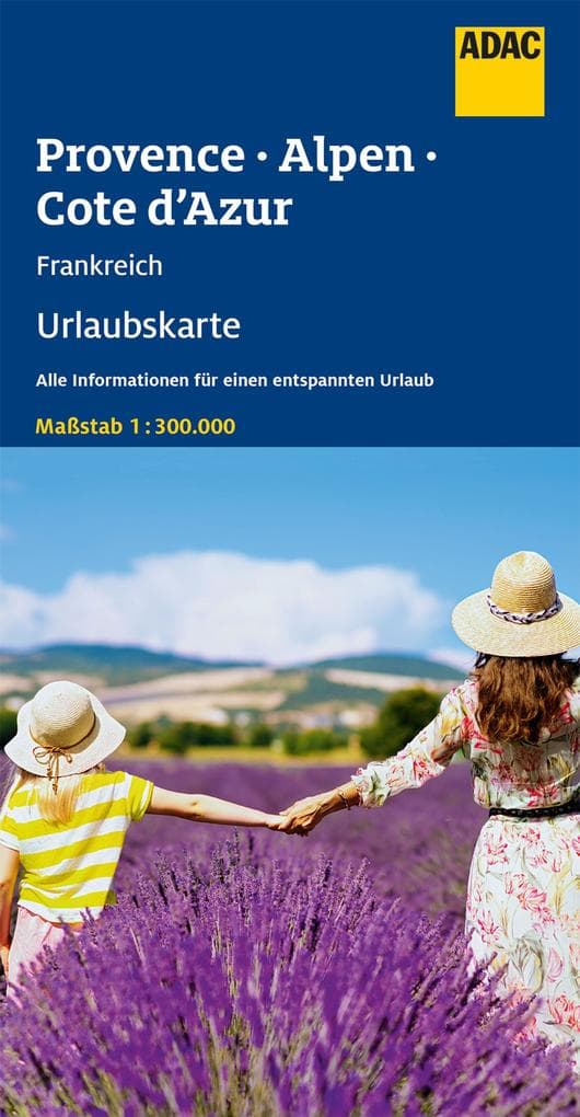 ADAC Urlaubskarte F Provence, Französiche Alpen, Cote d'Azur 1:300 000