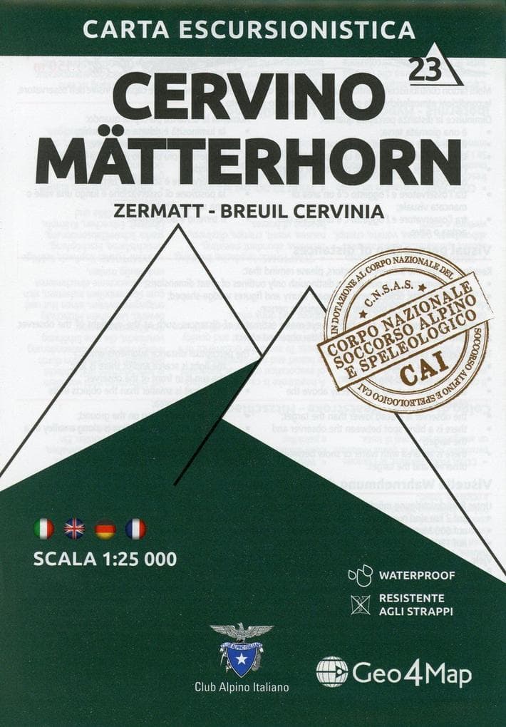 Carta escursionistica Cervino-Matterhorn (Zermatt, Cervinia)