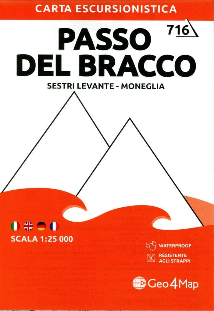 Passo del Bracco - Sestri Levante - Moneglia. Carta escursionistica 1:25.000