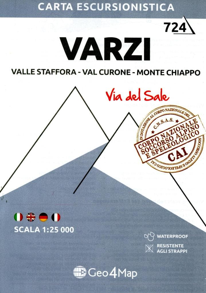 Varzi. Valle Staffora, Val Curone, Monte Chiappo. Carta escursionistica 1:25.000