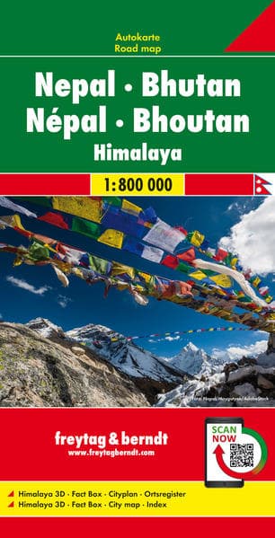 Nepal - Bhutan, Autokarte 1:800.000 LZ bis 2023