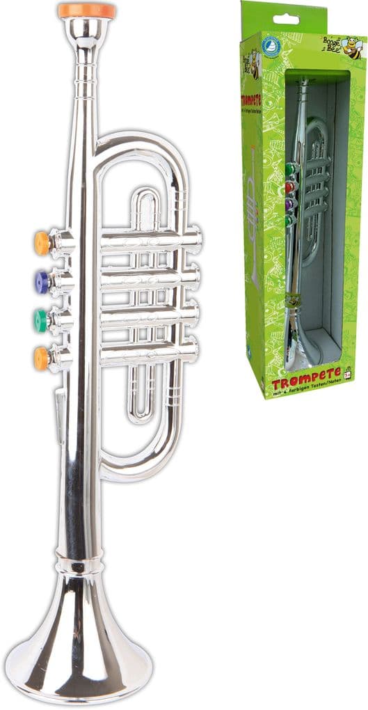 Boogie Bee Trompete silber, 4 Tasten, 38 cm