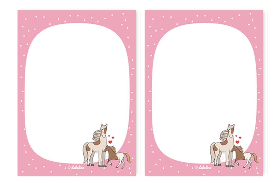 Notizblock-Set Pferde (für Kinder): 2er Set, DIN A6 je 25 Blatt