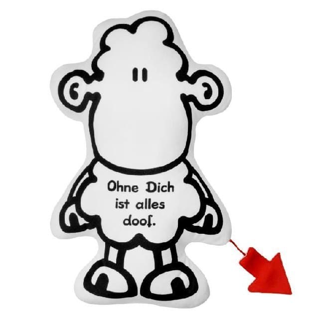 Plüschkissen Schaf "Ohne Dich ist alles doof."