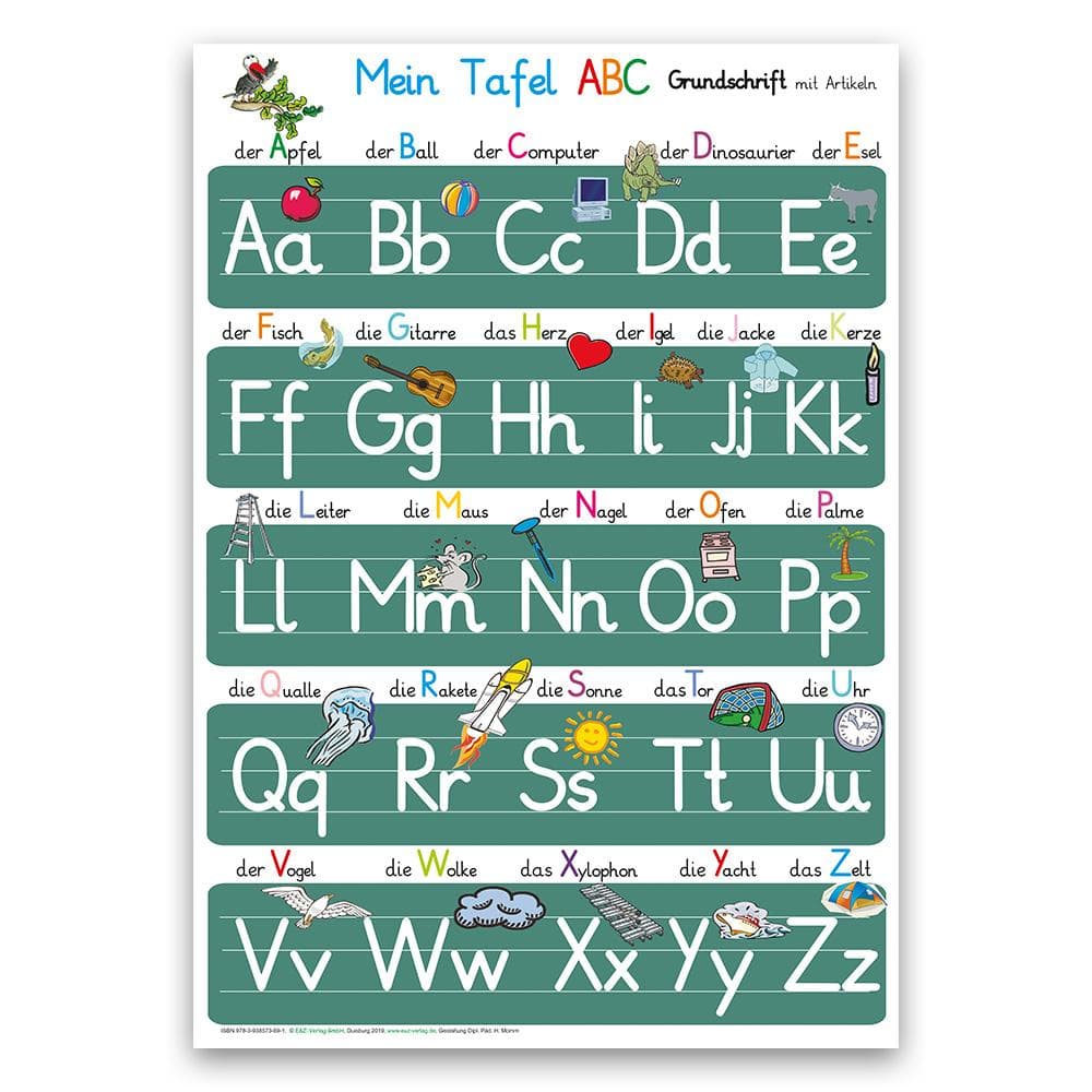 Mein Tafel-ABC in Grundschrift mit Artikeln