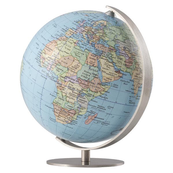 COLUMBUS DUO Miniglobus. Fuß und Meridian Edelstahl
