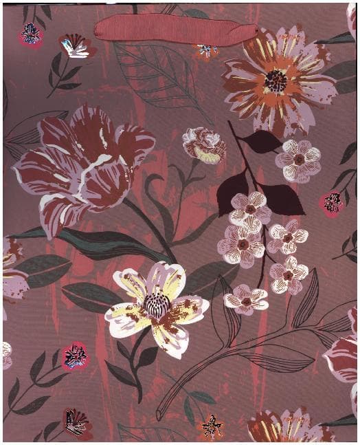Geschenktüte, Natur Blumen, Mauve, FSC Mix