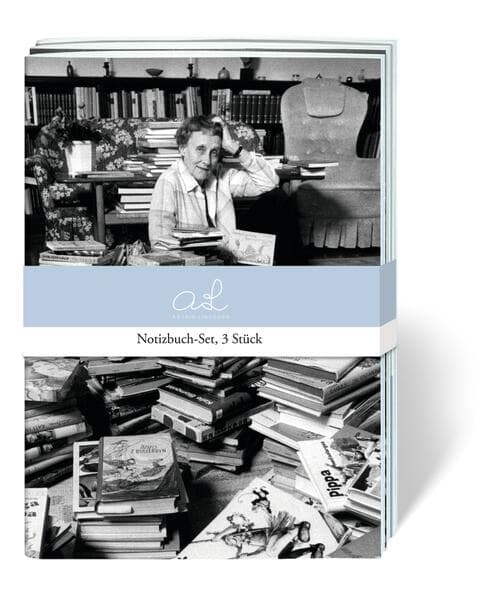 Astrid Lindgren Edition: 3er Set Notizhefte, jeweils 24 Seiten, 10,5 x 14,8 cm