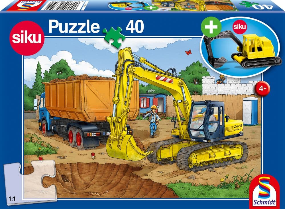 Schmidt Spiele - Bagger, 40 Teile, mit Add-on, Bagger
