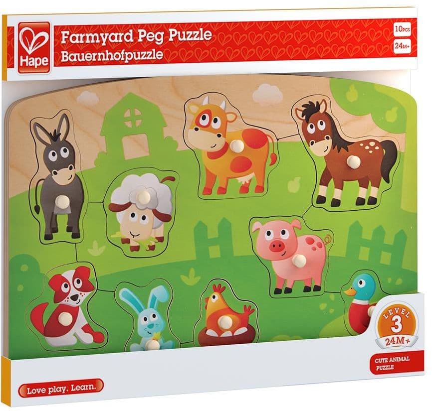 Hape - Bauernhofpuzzle, 10 Teile