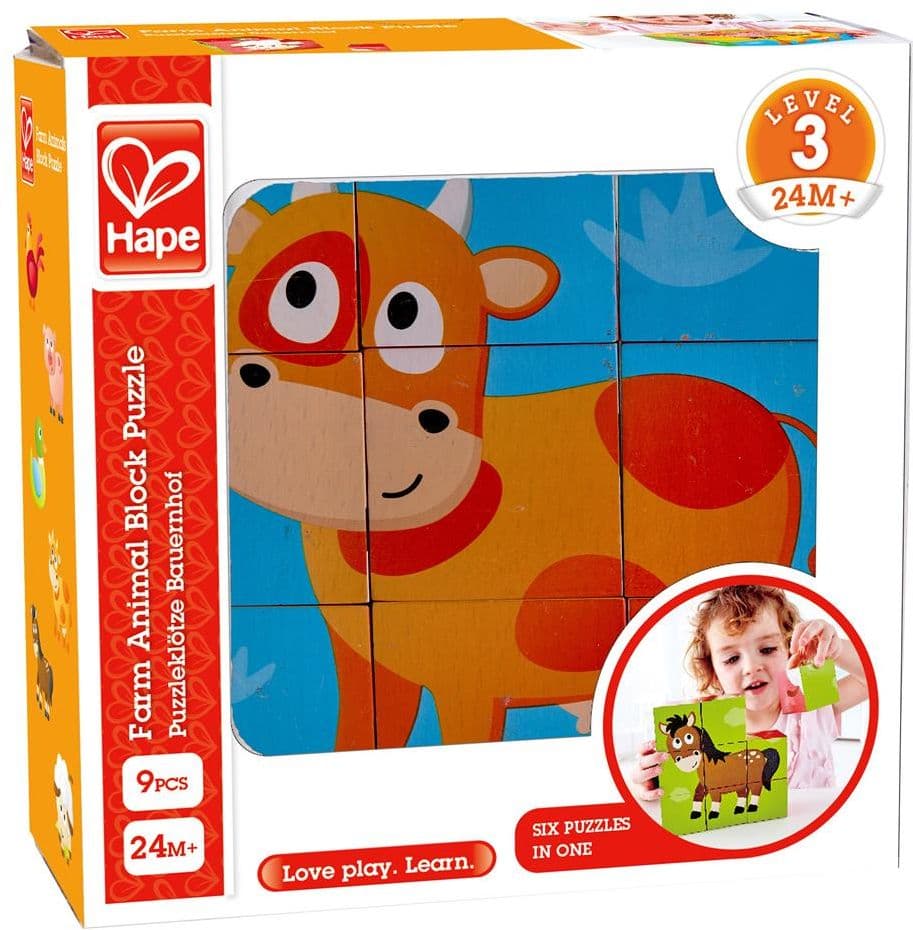 Hape Blockpuzzle Bauernhof (Kinderpuzzle)