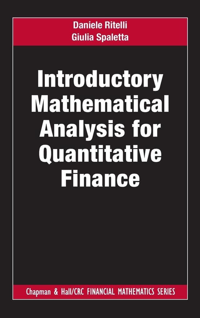 Introductory Mathematical Analysis for Quantitative Finance