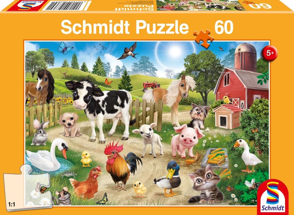 Animal Club, Bauernhoftiere. Puzzle 60 Teile