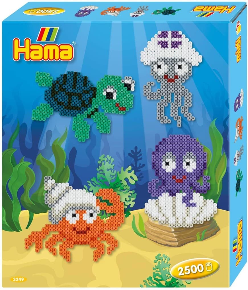 Hama 3249 - Geschenkpackung Unter Wasser, Bügelperlen Midi, ca. 2500 Stück inklusive Stiftplatten und Zubehör