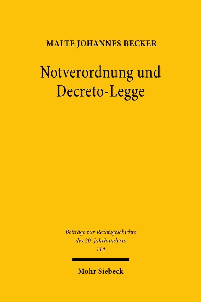 Notverordnung und Decreto-Legge