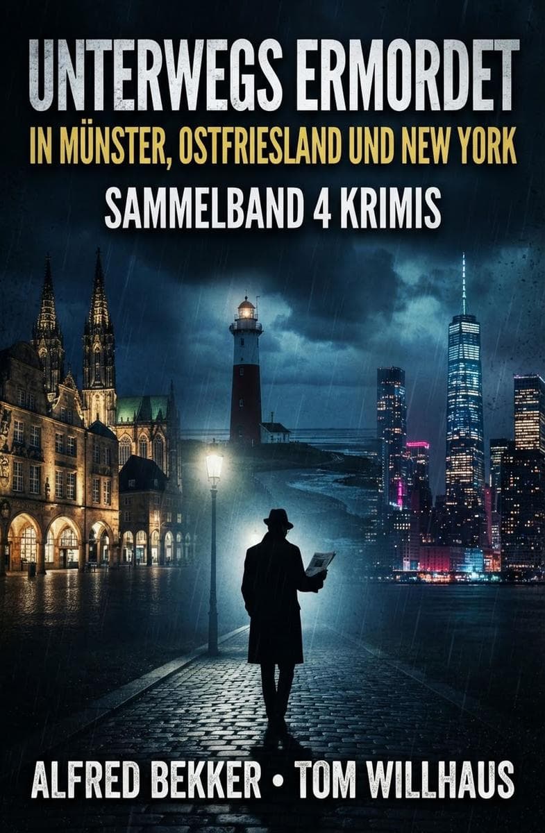 Unterwegs ermordet in Münster, Ostfriesland und New York: Sammelband 4 Krimis