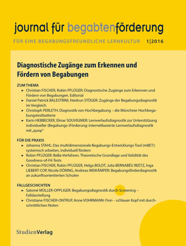 journal für begabtenförderung 1/2016