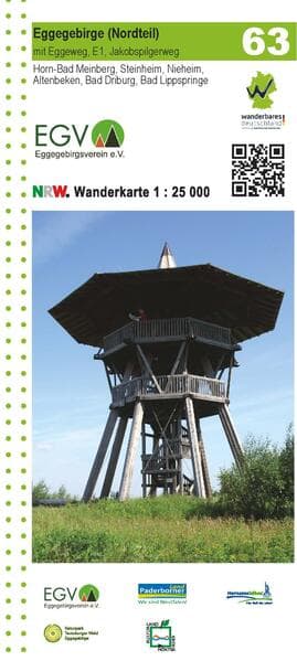 NRW-Wanderkarte 63 Eggegebirge (Nordteil) 1:25.000