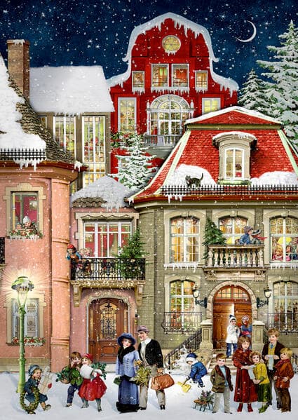 A4-Wand-Adventskalender - In der Weihnachtsgasse
