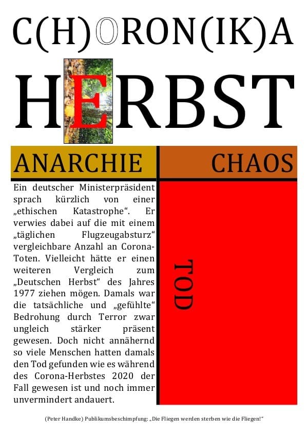 C(H)ORON(IK)A HERBST [ANARCHIE | CHAOS | TOD]: "With nothing on my tongue but Hallelujah ..."
