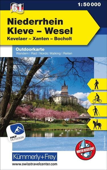 KuF Deutschland Outdoorkarte 61 Niederrhein, Kleve-Wesel, Kevelaer, Xanten - Bocholt 1 : 50 000 LZ bis 2025