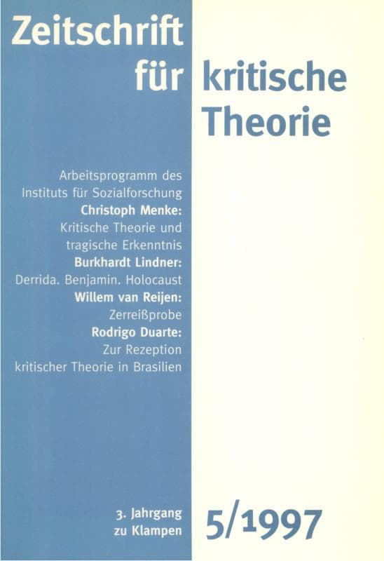 Zeitschrift für kritische Theorie / Zeitschrift für kritische Theorie, Heft 5 (1997): 3. Jahrgang (1997)