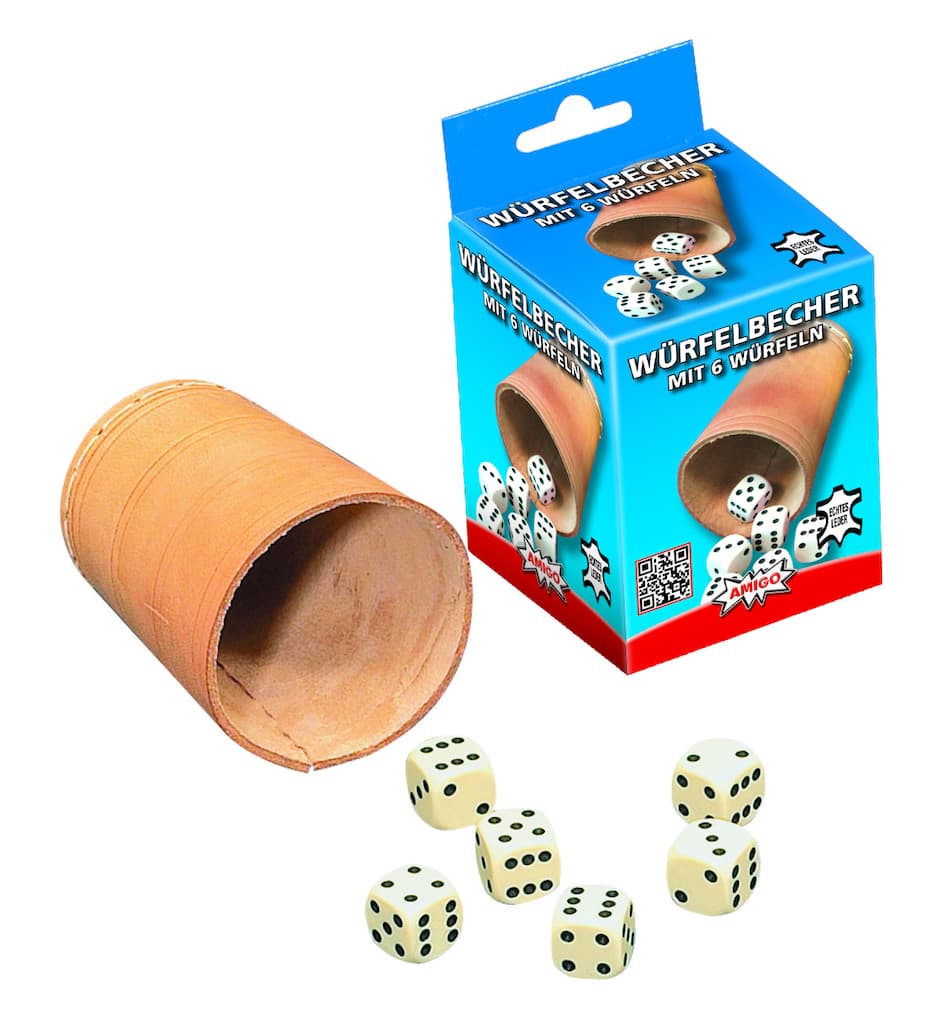 Amigo Spiele - Würfelbecher 8.4cm, 6 Würfel