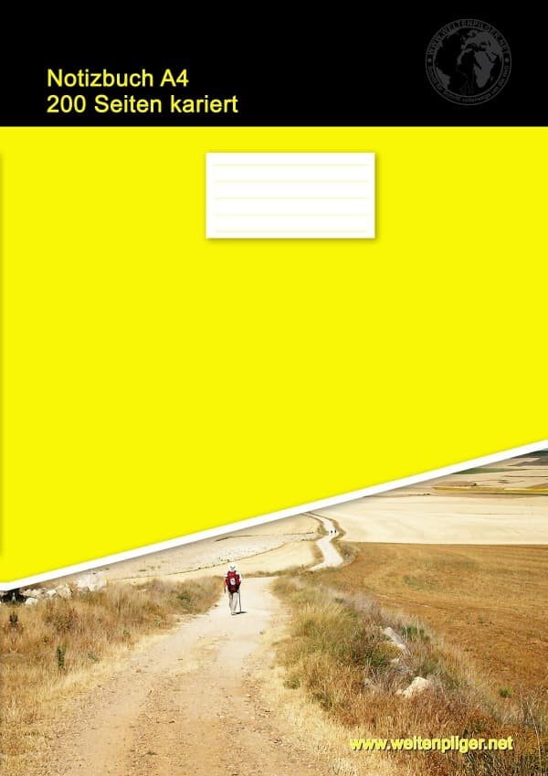 Notizbuch A4 200 Seiten kariert (Softcover Gelb)
