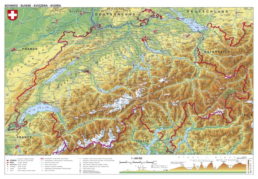 Schweiz physisch Papierposter
