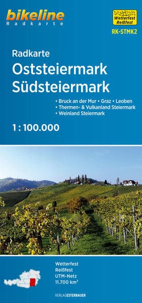Radkarte Oststeiermark, Südsteiermark 1:100.000
