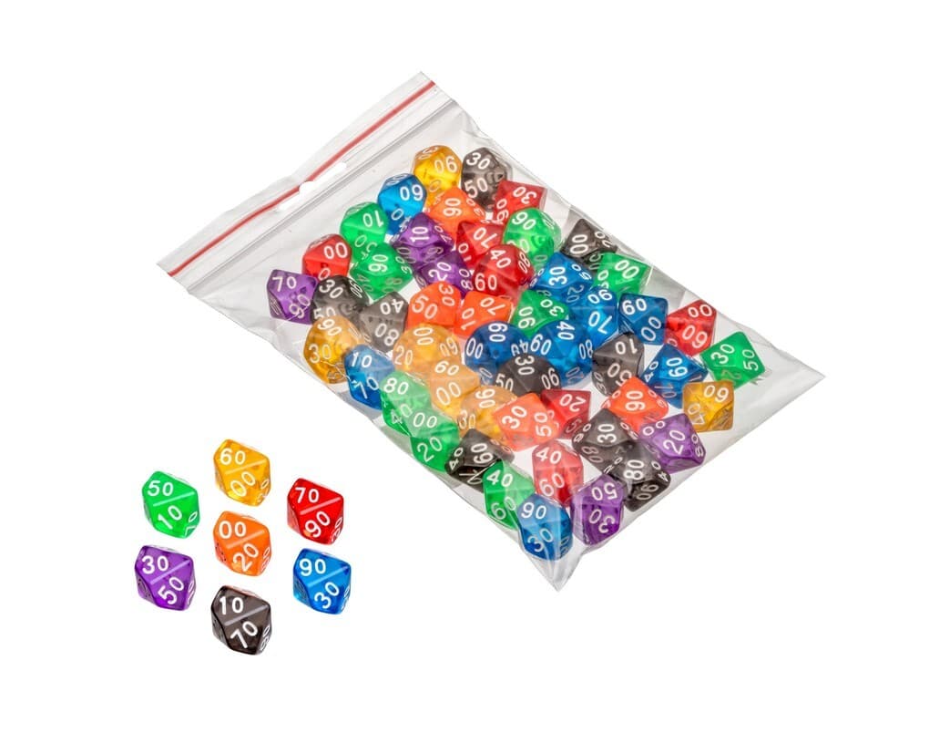 100er Würfel, transparent, 50er Beutel
