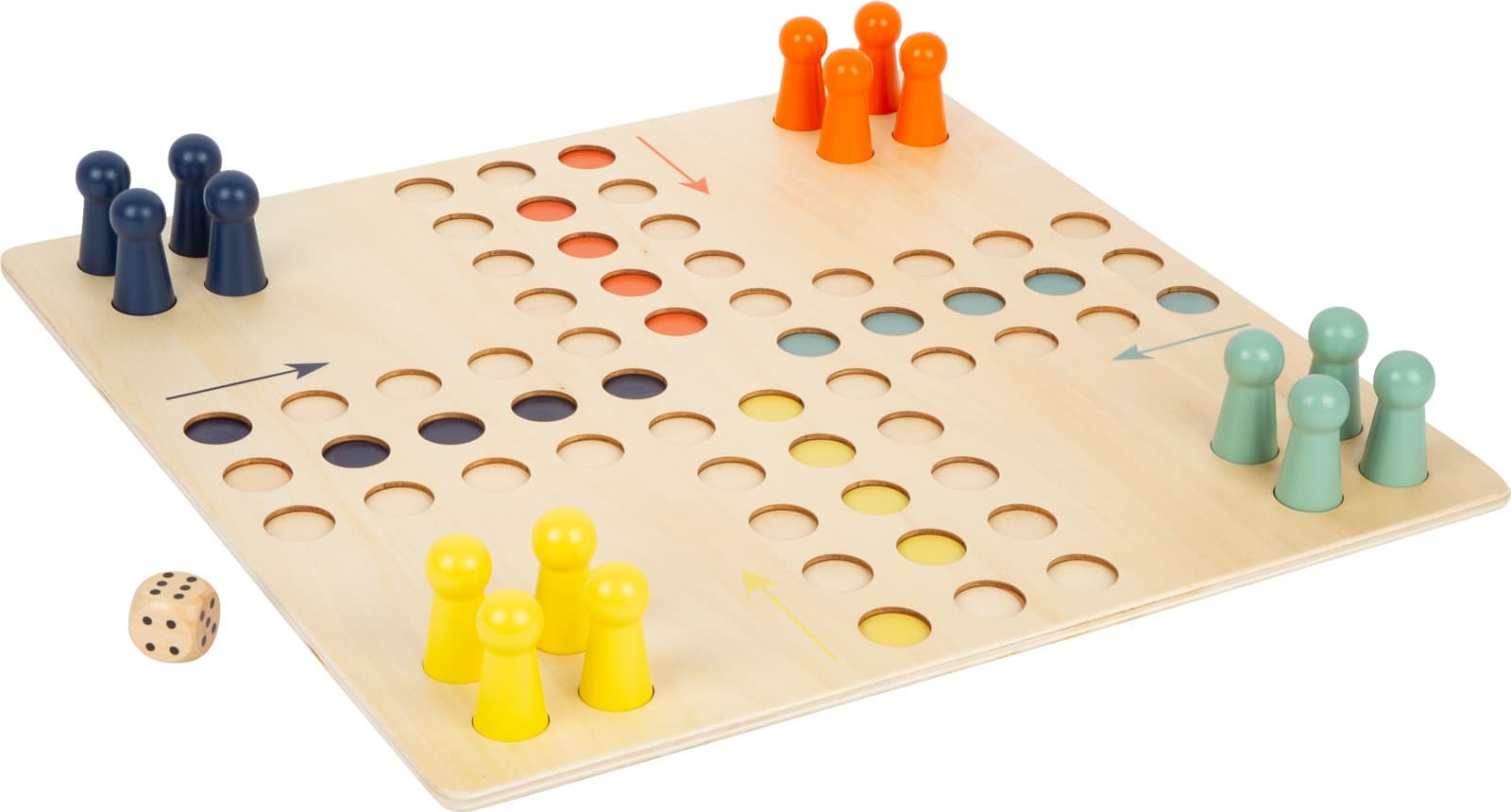 small foot 11783 - Ludo XL, Würfelspiel, Holz