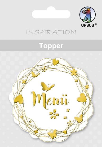URSUS 8 Topper "Menü", weiß/gold