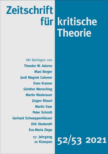 Zeitschrift für kritische Theorie, Heft 52/53: 27. Jahrgang (2021)