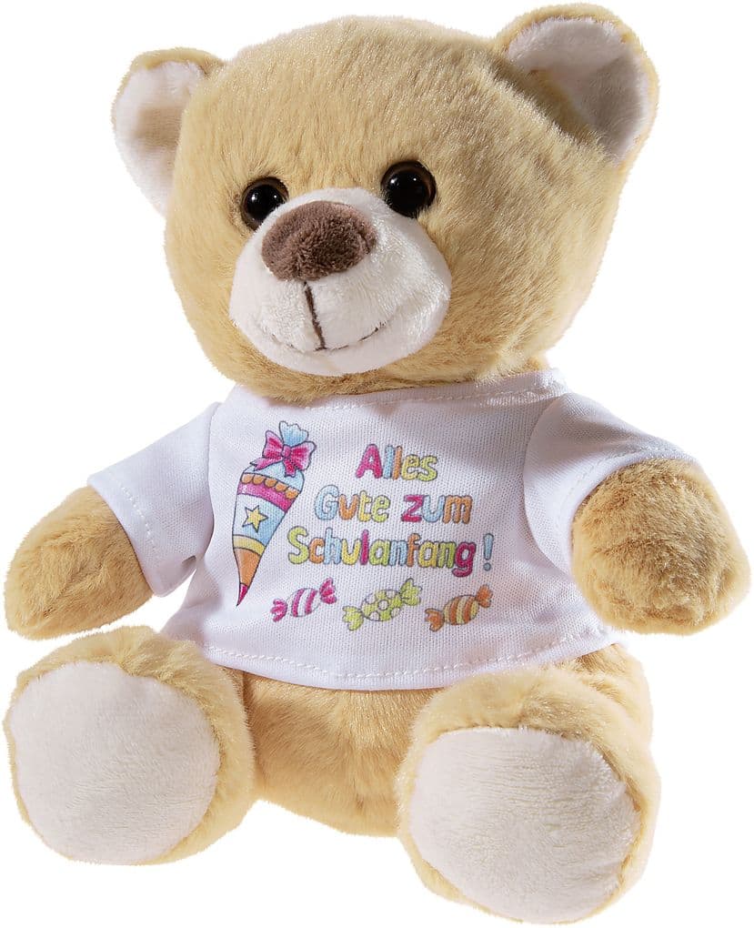Heunec - Bär zum Schulanfang mit Shirt groß 2-fach, 17 cm