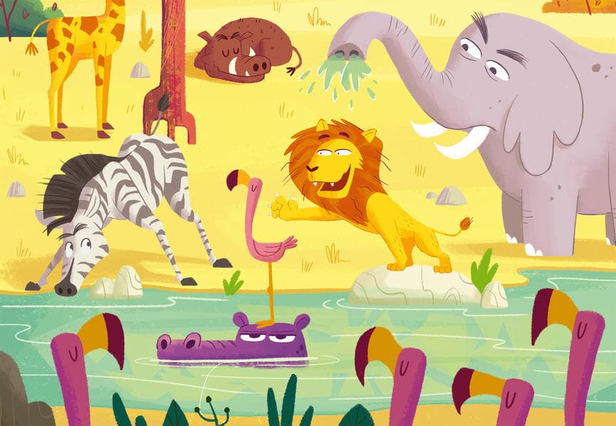 Ravensburger - Puzzle&Play - Safari-Zeit, 2 x 24 Teile