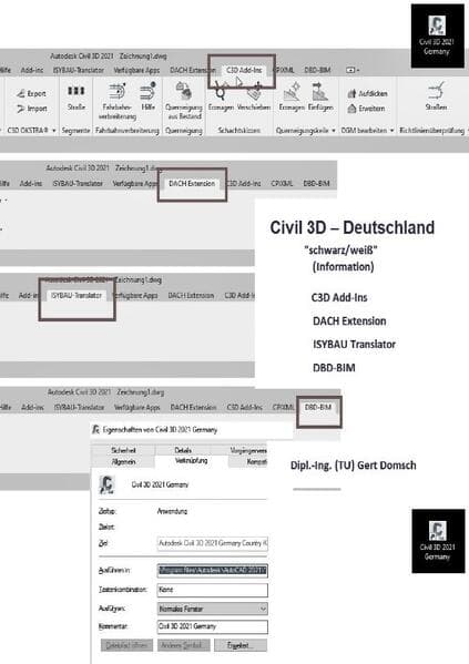 Cvil 3D Deutschland / Add-Ons, Add-Ins und mehr, Civil 3D Deutschland (schwarz/weiß, zur Information